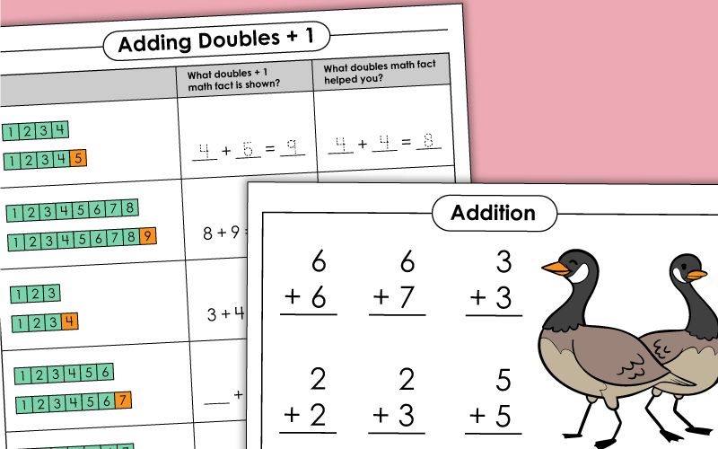 Doubles Plus One - Worksheet