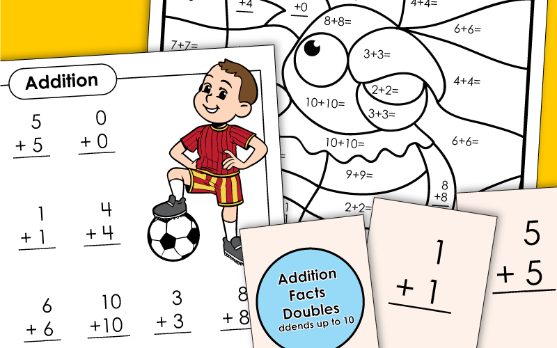 Addition - Doubles Facts - Worksheets