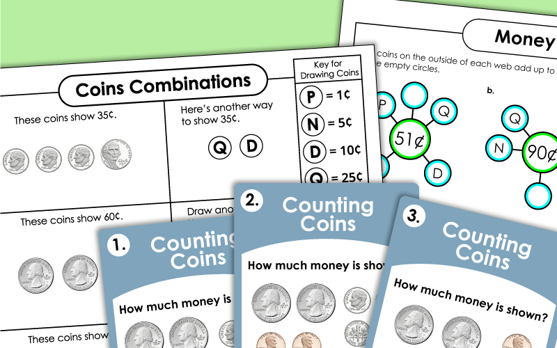 Counting Coins (Advanced) Worksheets