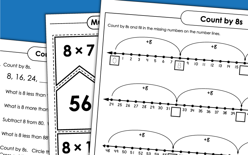 Multiply by 8 Worksheets