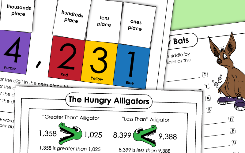 Place Value (4-Digit Numbers) Worksheets