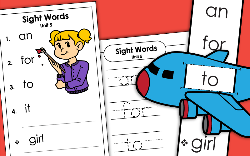 Sight Words Worksheets - Unit 5
