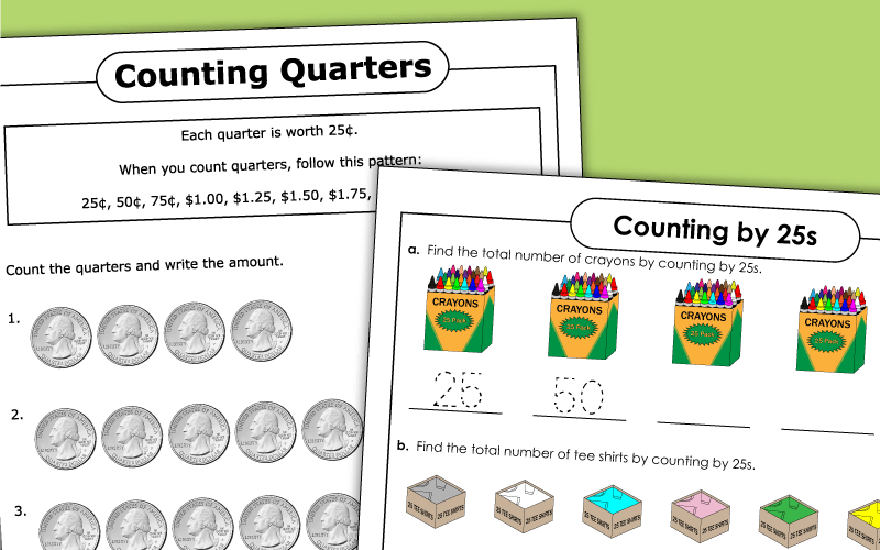 Skip Counting by 25s Worksheets