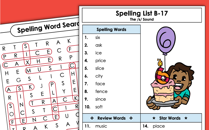 Second Grade - Unit 17 - Spelling Worksheets