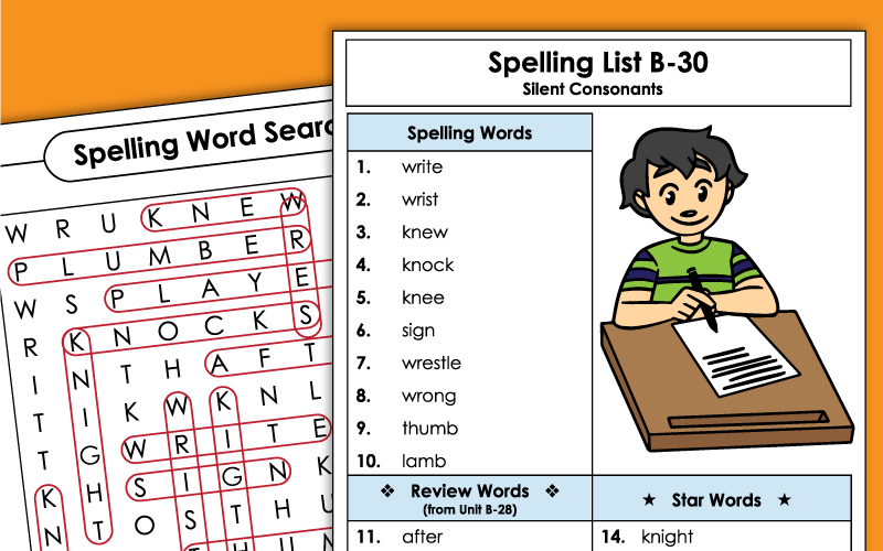 Spelling Worksheets - 2nd Grade - Unit 30