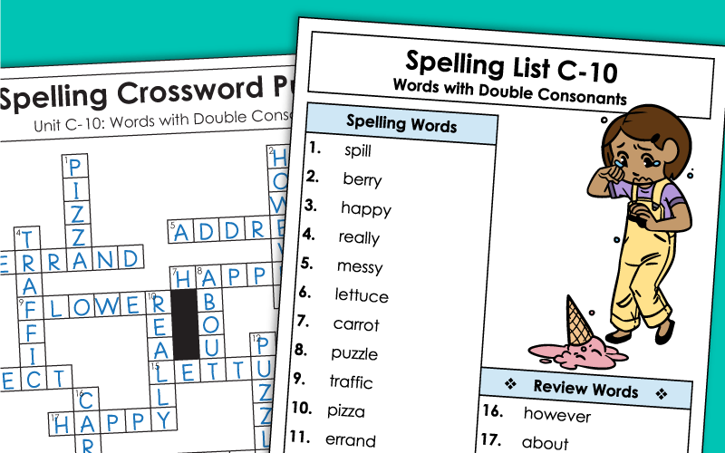 Spelling Worksheets - 3rd Grade - Unit 10