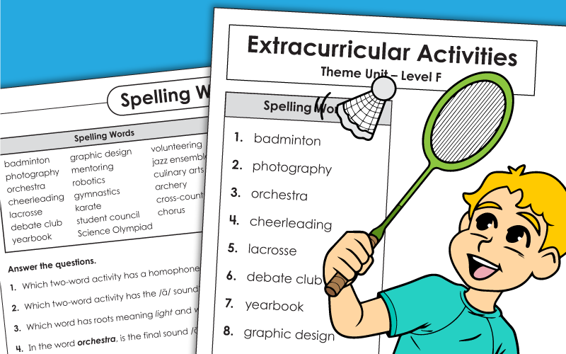 Extracurricular Activities: Spelling Grade 6