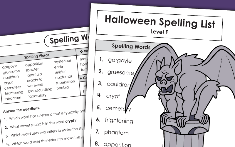 Halloween: Spelling Grade 6