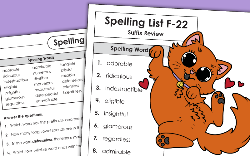 spelling f22 Worksheets