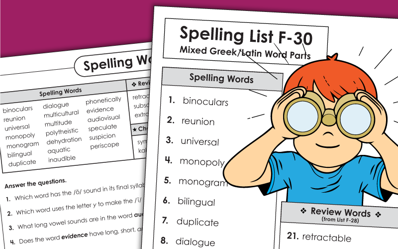 Spelling List - Grade 6