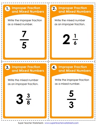 Mixed Number Task Cards