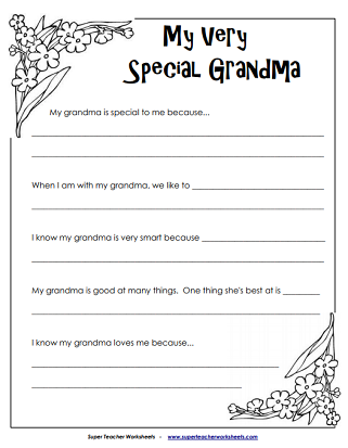 Grandma Worksheet (Grandparent's Day)