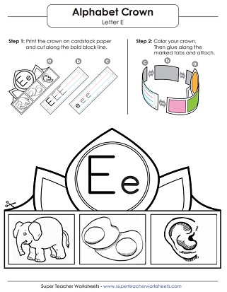 Letter E Worksheets (Activities)