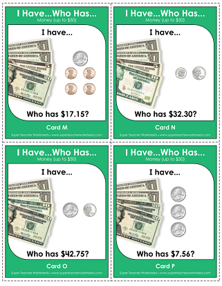 Counting Money Games and Activities (USA)