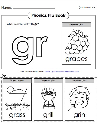 GR Blend Sound - Phonics Worksheets