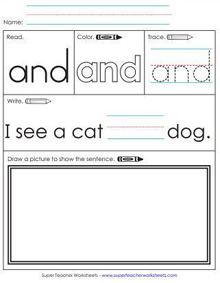 Color/Trace/Write - Sight Words Worksheets