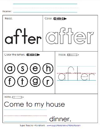 Sight Word Activity for Kids