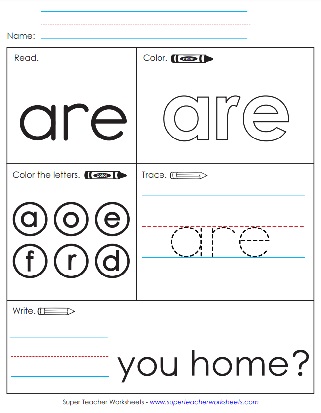 Snap Word Activity - Are