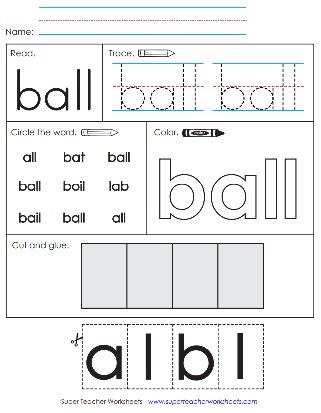 Sight Word Worksheet: Ball