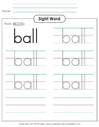 Print Sight Word Ball