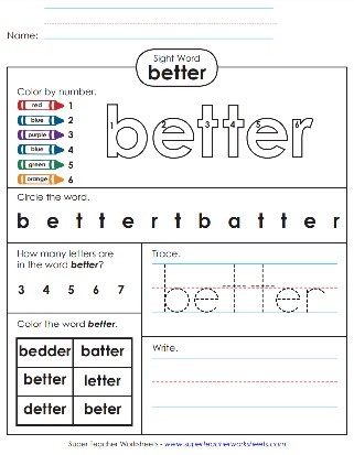 2nd Grade Sight Word: Better
