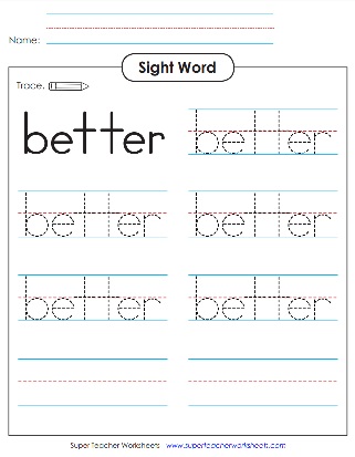 1st Grade Sight Word: Better