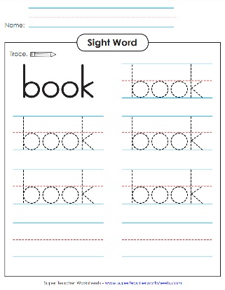 Sight Word Tracing: Book