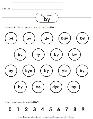 Sight Word - Printable Sheet - by
