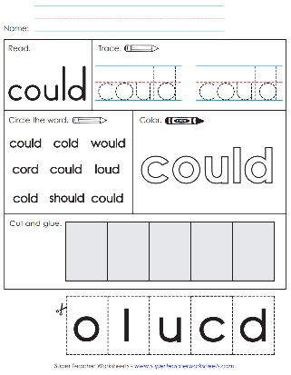 Worksheet Sight Word: Could