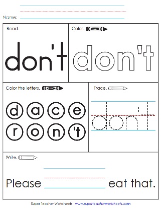 Sight Word: Don't