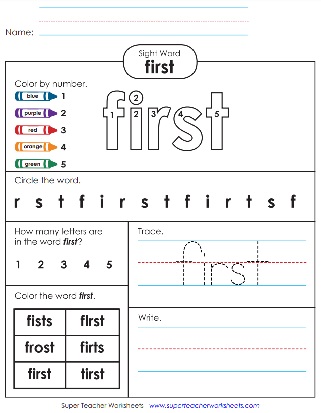 Snap Word Coloring: First