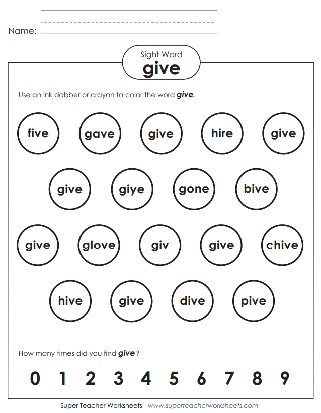 Sight Word: Give