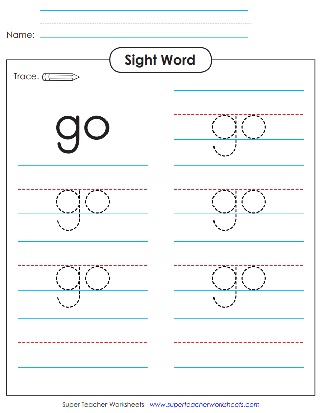 Simple Sight Word Worksheet: Go