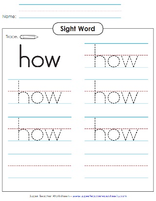 Sight Word Printing: How