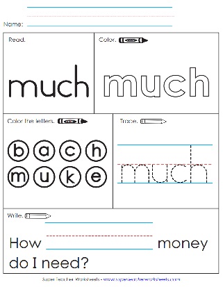 Sight Word Printable PDF: Much