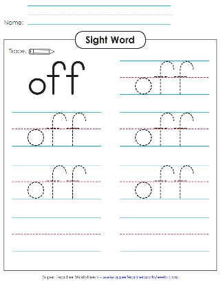 3-Letter Sight Word: Off