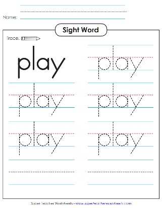 Printable Sight Word: Play