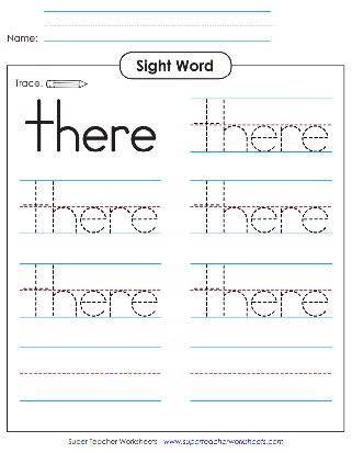 There: Sight Word Tracing