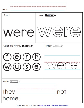 Were - Sight Word Worksheet