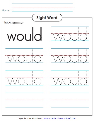 Sight Word Worksheets - Would