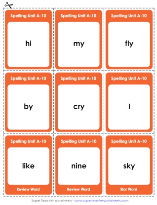 First Grade Spelling Flash Cards