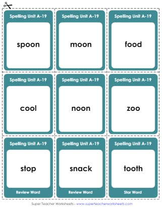First Grade Spelling Flashcards