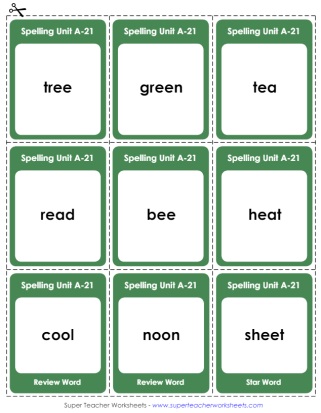 Spelling Flashcards Grade 1