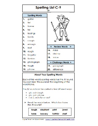 Spelling Worksheets - 3rd Grade 