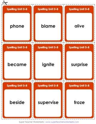 Grade 4 Spelling Flashcards