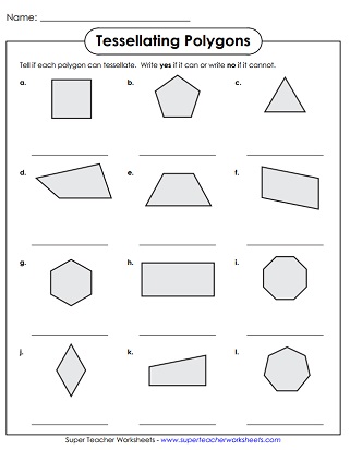 Tessellation - Polygons Worksheet