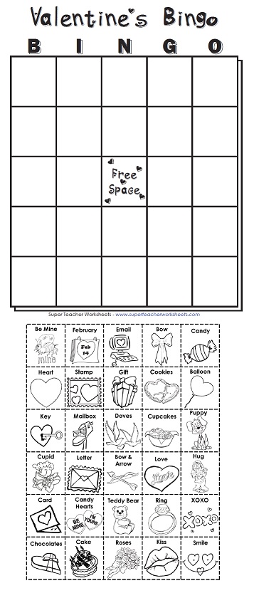 A Printable Bingo Game for Valentine's Day