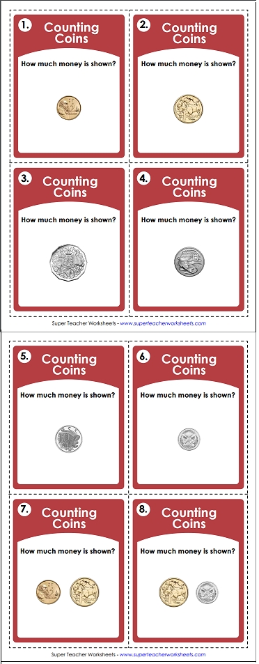 Counting Coins Australian Currency