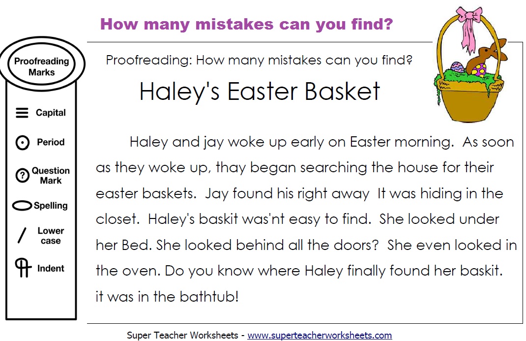 Editing: Easter Basket Paragraph