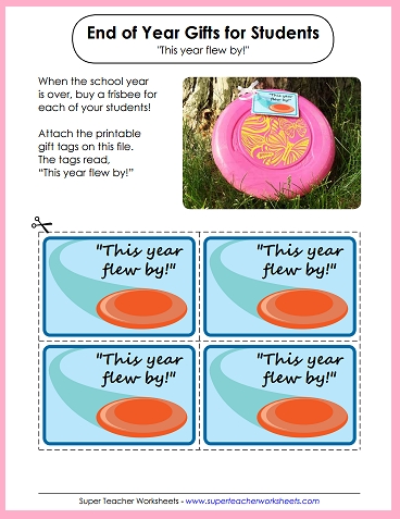 End of the School Year Frisbee Gift - Printable Labels